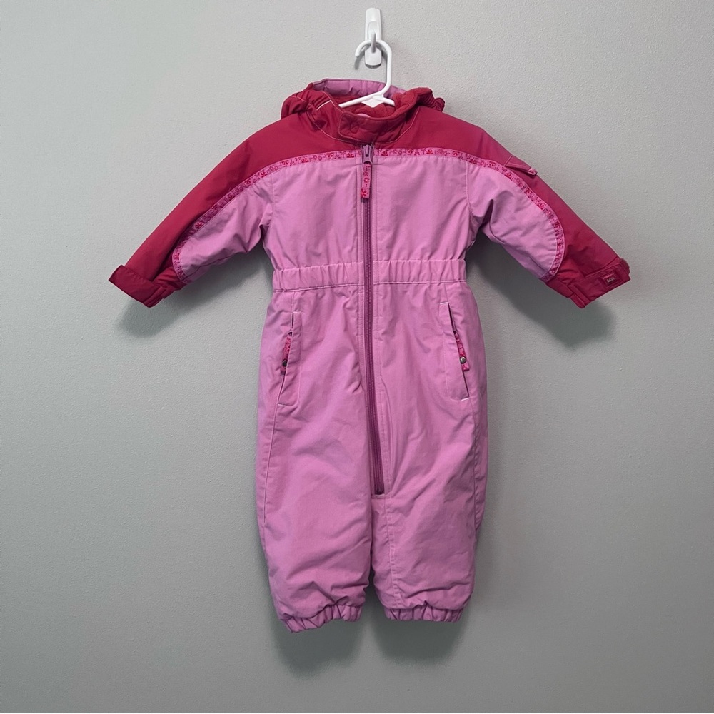 REI Pink Hooded Snowsuit Size 12 Months